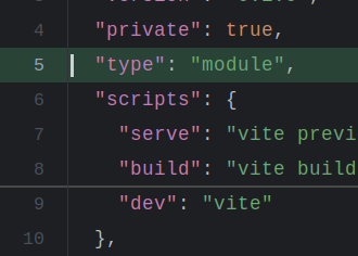 A change in package.json file